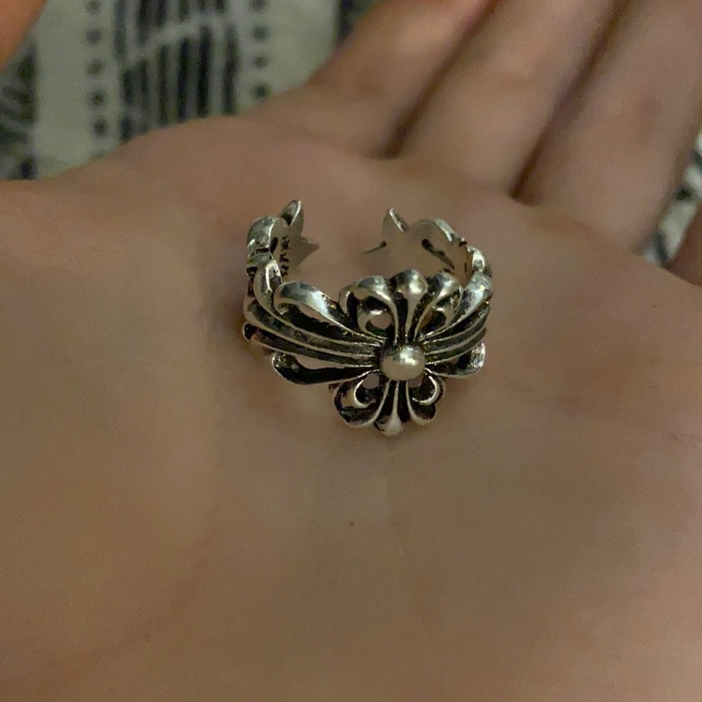 Chrome hearts floral cross ring